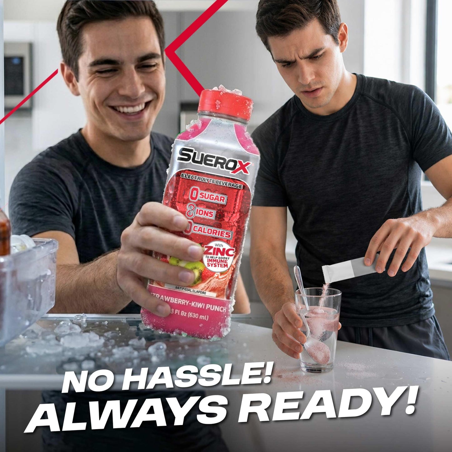 SueroX Sugar Free Sports Drink for Hydration and Recovery, Electrolyte Hydration Drink with 8 Ions, Zero Calorie Sports Drinks, Lemon Lift, 21.3 Fl