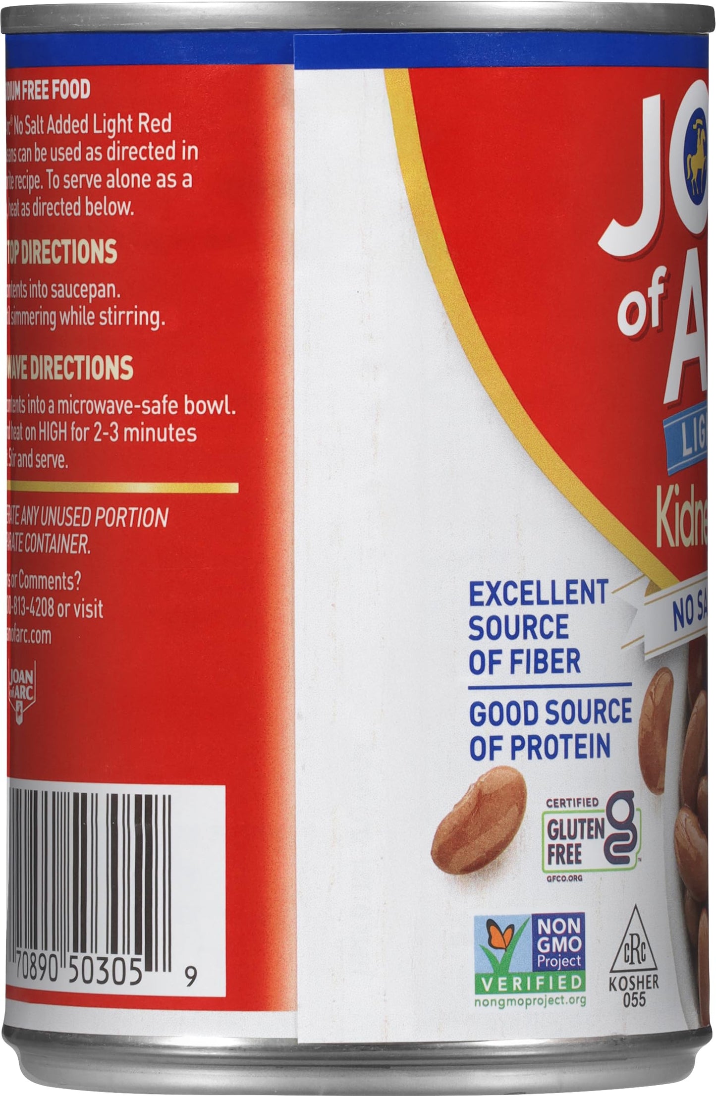 Joan of Arc Beans, Light Red Kidney, No Salt Added, 15.5 Ounce