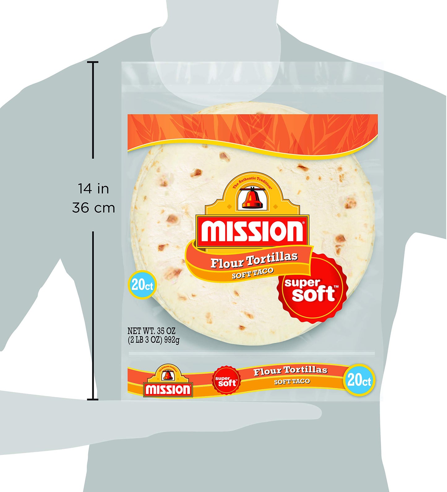 Mission Soft Taco Flour Tortillas 8" - 2 Packs of 20 by ValorServe - 40 Super Soft Tortillas with ValorServe Quesadilla Spatula