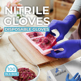 AroPaw Nitrile Disposable Gloves Case, 4 MIL, Comfortable, Powder Free, Latex Free |10 Boxes | 1000 Gloves (Large)