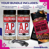Killer Hogs AP Seasoning All Purpose Premium Barbecue Rub 2 pk (28 oz) + BBQ Guide & Bottle Opener (4 Items)!