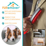 FURemover Duo Pet Hair Rubber Brush, Dual Sided to Easily Remove Fur and Lint from Clothing and Upholstery, Thick Bristles Groom Dogs and Cats, Easy