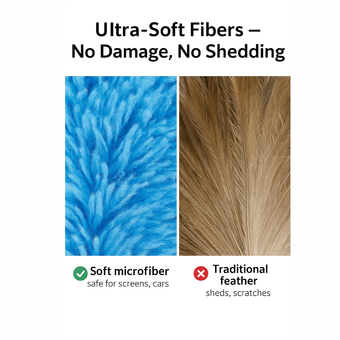 The Perfect Part Microfiber Duster - 22'' Ceiling Fan Cleaner Duster, Dust Brush for Cleaning Window Blinds, Ceiling Fans, Furniture & Cars, Reusable