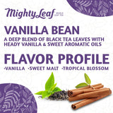 Mighty Leaf Vanilla Bean Black Tea - Foil-Wrapped - Premium Black Tea wi - 100 Count Tea Pouches - Premium Tea with Rich Flavor - Individually Wrapped