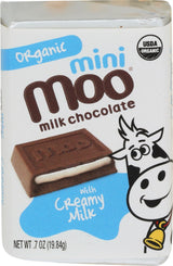 Moo Chocolate, Organic Bar Milk Chocolate Creamy Filling Mini, 0.7 Ounce