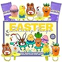 Easter Candy 3D Lollipop Rings, Individually Wrapped Bunny Chick Carrot Shaped Suckers, Basket Stuffers, 24 Pieces, 8.47 Ounces