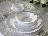 OCCASIONS 40 Pack Silver Charger Plates - 12 Inch Disposable Chargers for Dinner Plates Bulk, Premium Heavyweight Plastic for Wedding, Party & Events