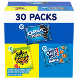 Nabisco Cookies and Candy Variety Pack, SOUR PATCH KIDS Soft & Chewy Gummy Candy, OREO Minis and CHIPS AHOY! Minis Cookies, 30 Snack Packs