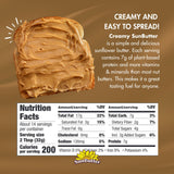 SunButter Creamy Sunflower Seed Butter, 16 oz Nut-Free Spread with 7g Plant-Based Protein, Roasted Rich & Savory Flavor, Smooth Texture | Vegan