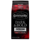 Community Coffee Dark & Bold Espresso Blend, Dark Roast Whole Bean Coffee, 30 Ounce Bag (Pack of 1)