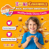 Zolli Caramelz Sugar-Free Candy - Creamy, Chewy, Dye-Free, Keto & Diabetic-Friendly Healthy Candy, Dentist-Approved Treats for Kids, 3 oz