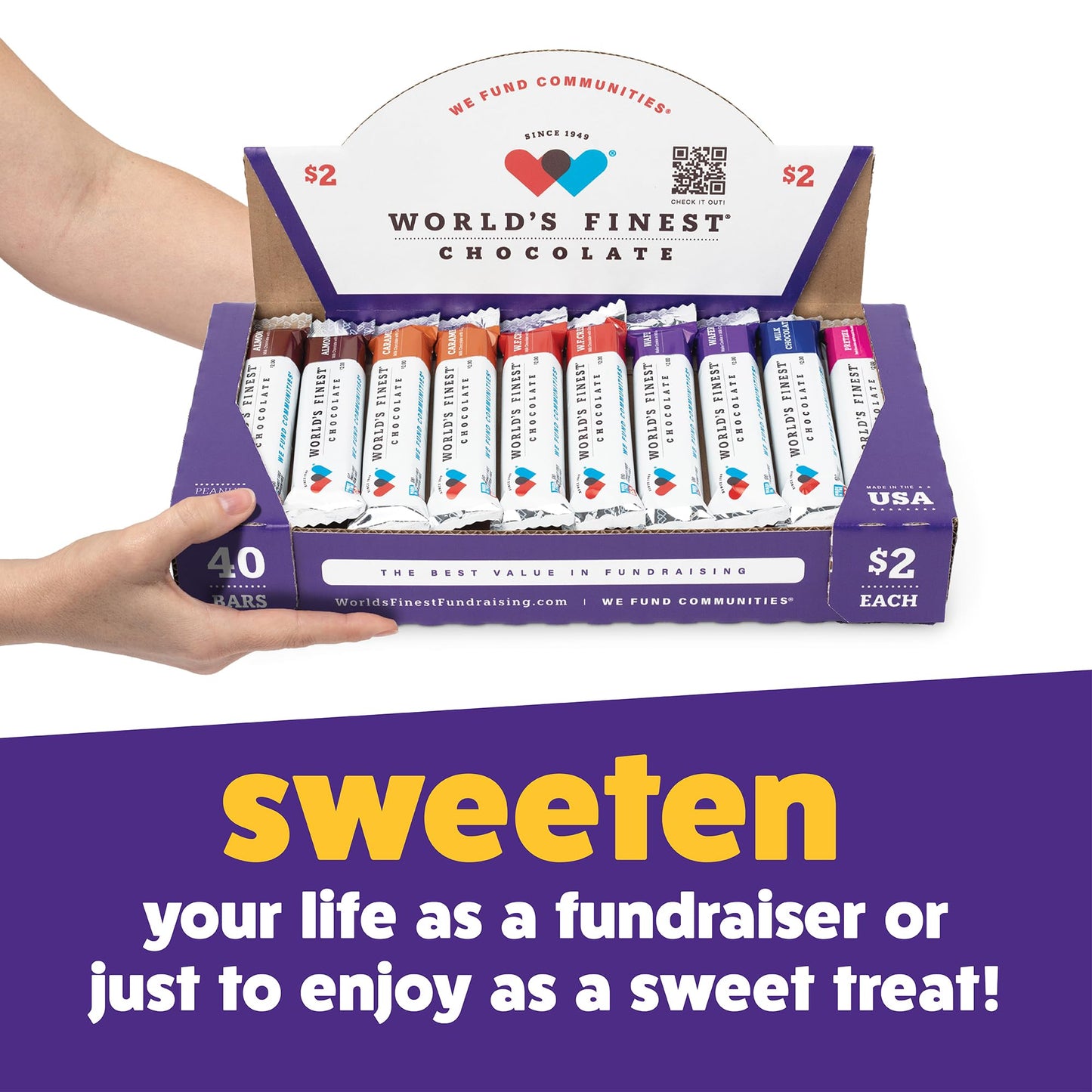 World's Finest® Chocolate - 40 Candy Bar - Fundraising Chocolate Variety Pack