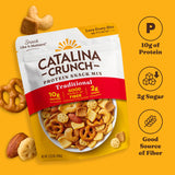 Catalina Crunch Protein Snack Mix - 10g Protein, 2g Sugar per Serving - Good Source of Fiber, Gluten Free - Traditional, 5.25 Ounce Bag (Pack of 3)
