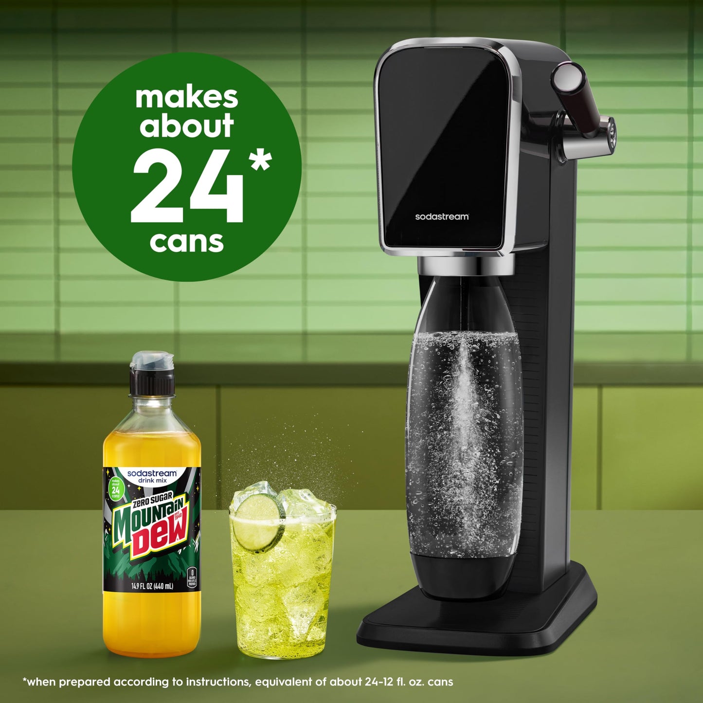 SodaStream® Mountain Dew Zero New Pour Bottles Soda Drink Mix, 14.9 Fl oz. (Pack of 4)