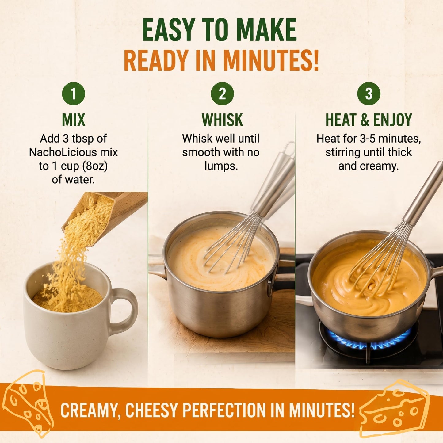Nacholicious Vegan Nacho Cheese Sauce Mix, Dairy-Free Plant-Based Queso Powder, Gluten-Free, Soy-Free, Non-GMO, Low Sodium Cheese Alternative