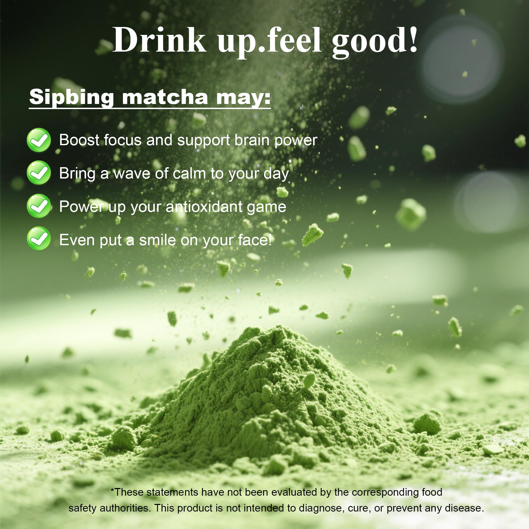(226g /0.5lbs) Premium Culinary Grade, USDA-Certified Organic Matcha, 100% Pure Green Tea Powder, Perfect for Lattes, Smoothies, Desserts and Baking