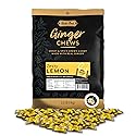 Bali's Best Ginger Chews, Zesty Lemon Flavor, 250 Pieces, 2.2 Lb Bag, Individually Wrapped Soft Candy, Made with 100% Real Ginger, Digestive Health