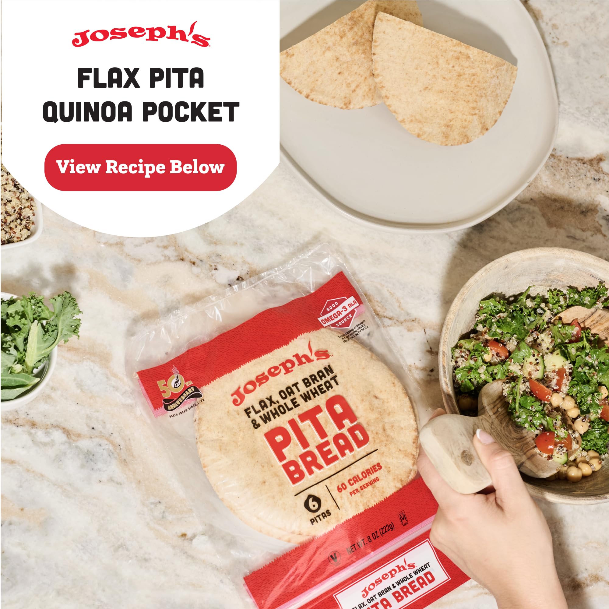 Joseph's Combo Value Pack, Flax, Oat Bran & Whole Wheat, Low Carb Pita Bread, Lavash Bread, and MINI Pita, Fresh Baked (1 Pack Each, 3 Packages Total)