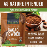 Organic Cacao Powder, Unsweetened, 1 lb (454 g) - Rich Dark Chocolate Flavor, Perfect for Baking, Smoothies & Hot Chocolate - Vegan, Keto, Paleo, Non-GMO & Gluten-Free Cocoa Powder