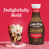 Califia Farms - Pure Black Medium Roast Cold Brew Coffee, 48 Oz, 100% Arabica, Plant Based, Vegan, Gluten Free, Non GMO, Sugar Free, Iced Coffee