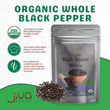 Jiva Organics Organic Whole Black Peppercorns 1 Pound - Pepper, Premium Grade for Grinder Refill