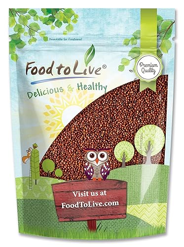 Food to Live Red Quinoa, 1.5 Pounds Ancient Whole Grain Seeds, Raw, Sproutable, Kosher, Vegan, Sirtfood, Bulk. Quick-Cooking Perfect for Salads. Great for Vegetarian diets.