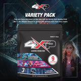 4XP Joystick Variety Pack | Nine Single?Serve Gaming Energy Drink Sticks with Blue Raspberry, Watermelon & White Gummy Flavors | Low Caffeine