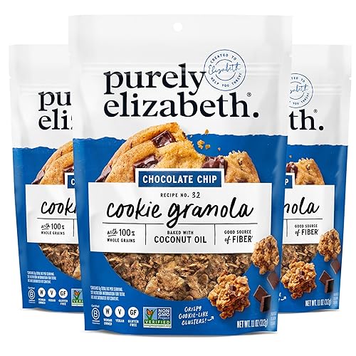 Purely Elizabeth, Cookie Granola, Chocolate Chip, 11oz Bag (3 Pack)