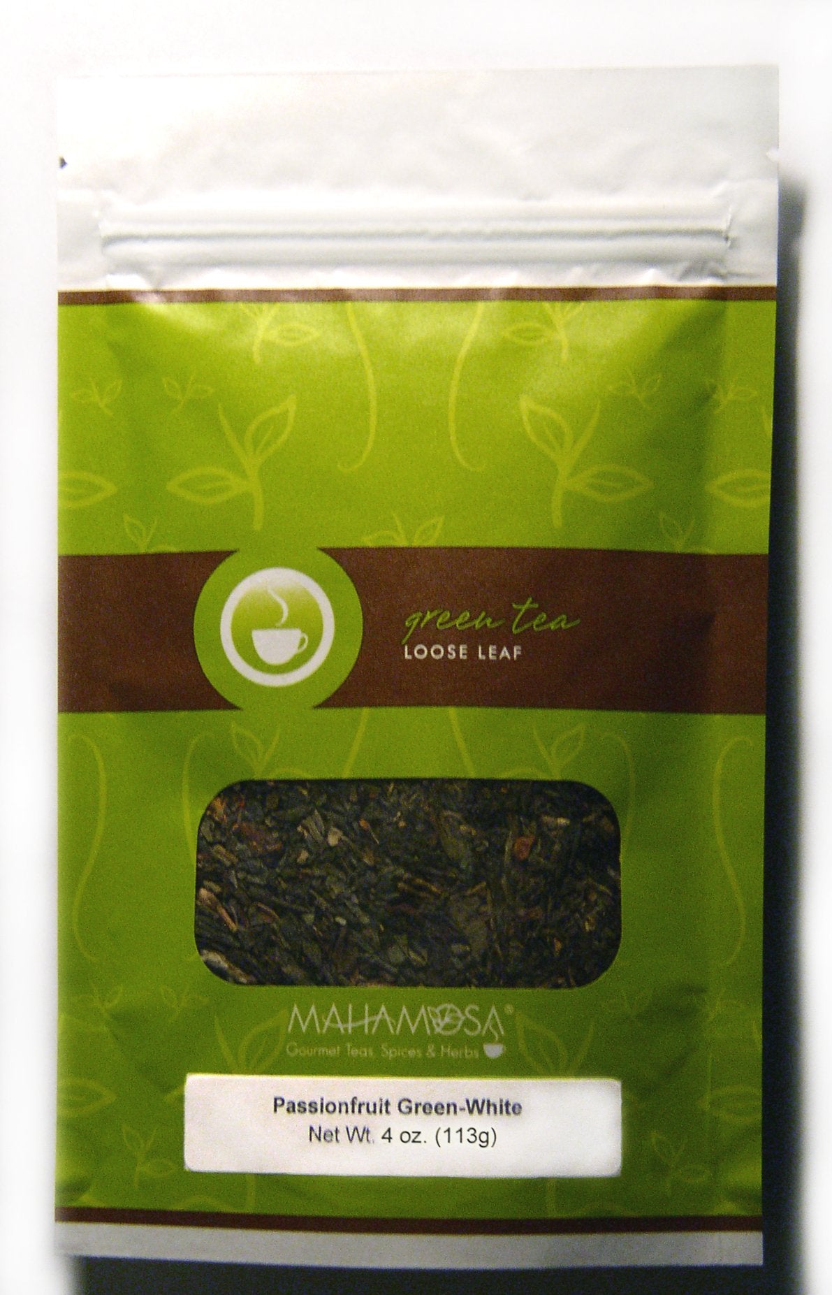 Mahamosa Passionfruit Green-White Tea 4 oz (with pineapple,papaya,strawberry), Flavored Loose Leaf (Looseleaf) Green Tea and White Tea Blend