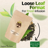 Jasmine with Flowers Green Tea | Loose Leaf Tea Pouch - 16oz Bulk Bag | Premium Floral Blend from Fujian China | Soothing Aroma | Steamed Green Tea |