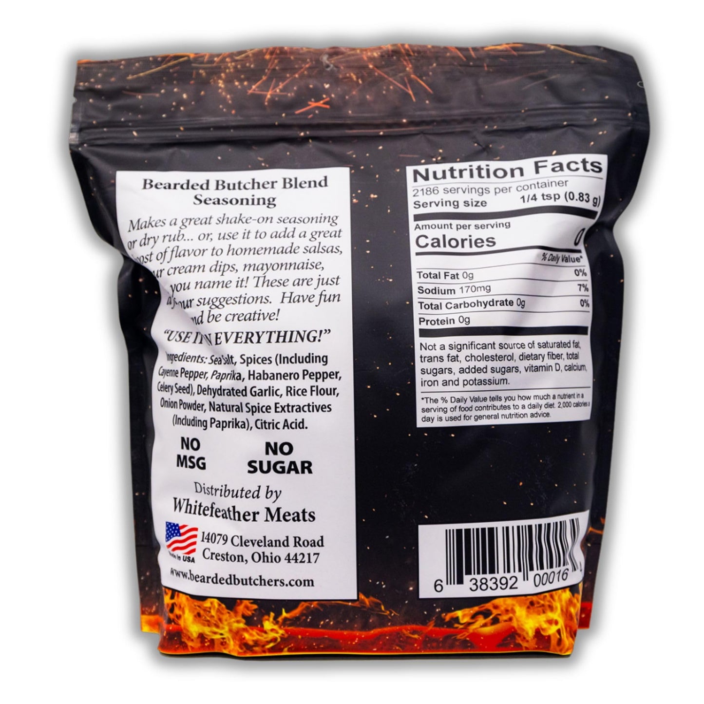 Bearded Butchers Hot Blend Seasoning, 64 oz Bag (4 lbs) - Habanero Hot Spice for Steaks, Burgers, Soups, Roasts, and Game Meats - No MSG, Gluten-Free