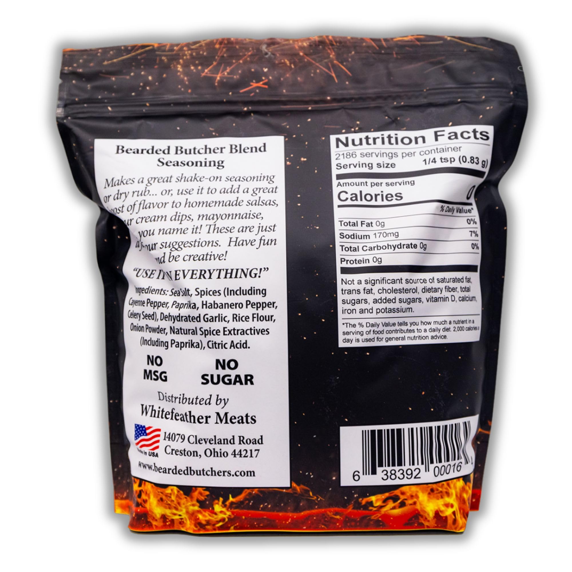 Bearded Butchers Hot Blend Seasoning, 64 oz Bag (4 lbs) - Habanero Hot Spice for Steaks, Burgers, Soups, Roasts, and Game Meats - No MSG, Gluten-Free