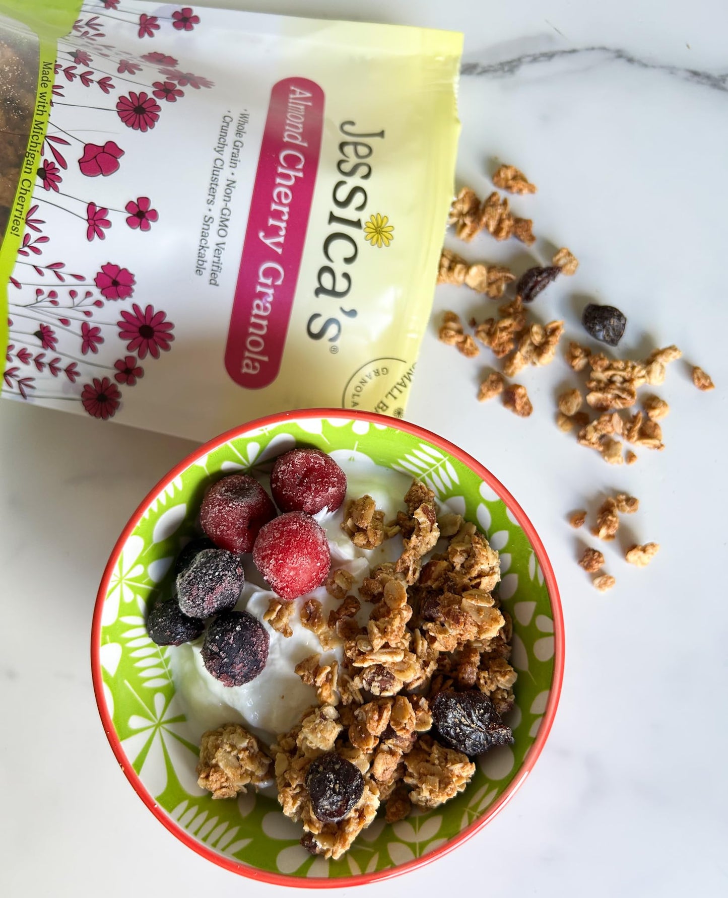 Jessica’s Almond Cherry Granola - Handmade, Non-GMO, Gluten-Free, Whole Grain, 11oz