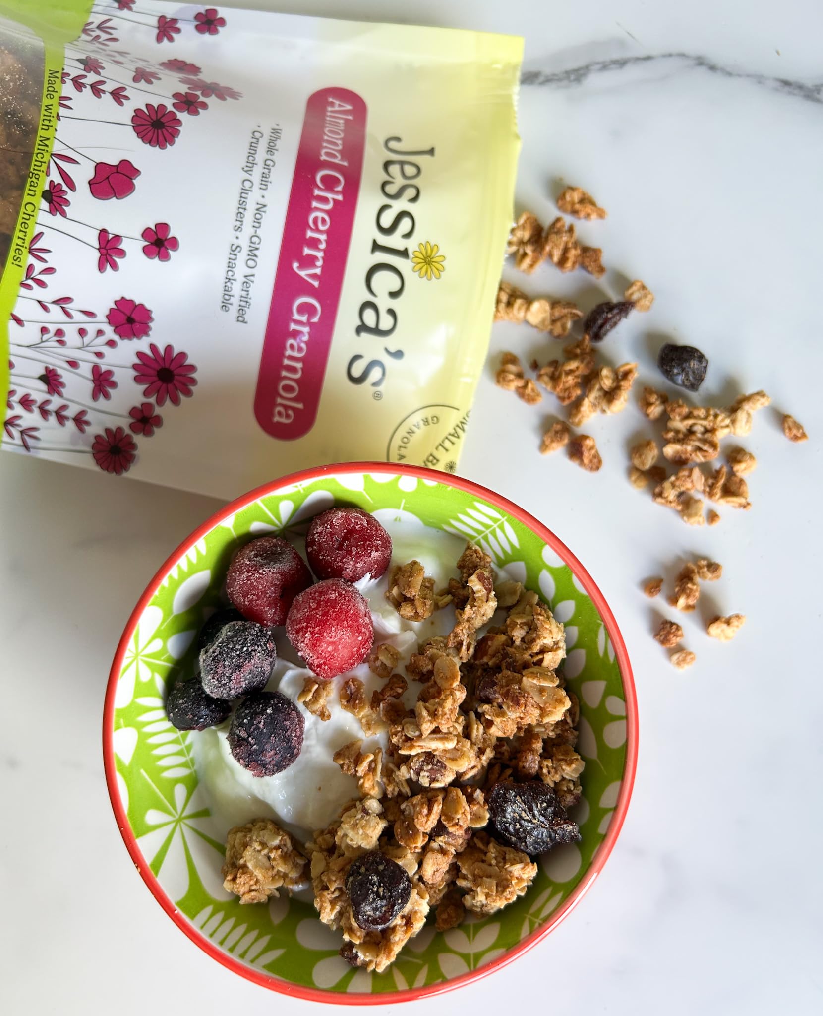 Jessica’s Almond Cherry Granola - Handmade, Non-GMO, Gluten-Free, Whole Grain, 11oz