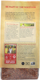 Lotus Foods, Heirloom Bhutan Red Rice, Gluten Free, 15 Oz