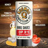 Kosmos Q New OP X-1 Secret BBQ Sauce, Award-Winning Backyard Barbecue Sauce Flavor for Ribs, Chicken, Brisket, Pork & More, Sweet & Smoky BBQ Flavor