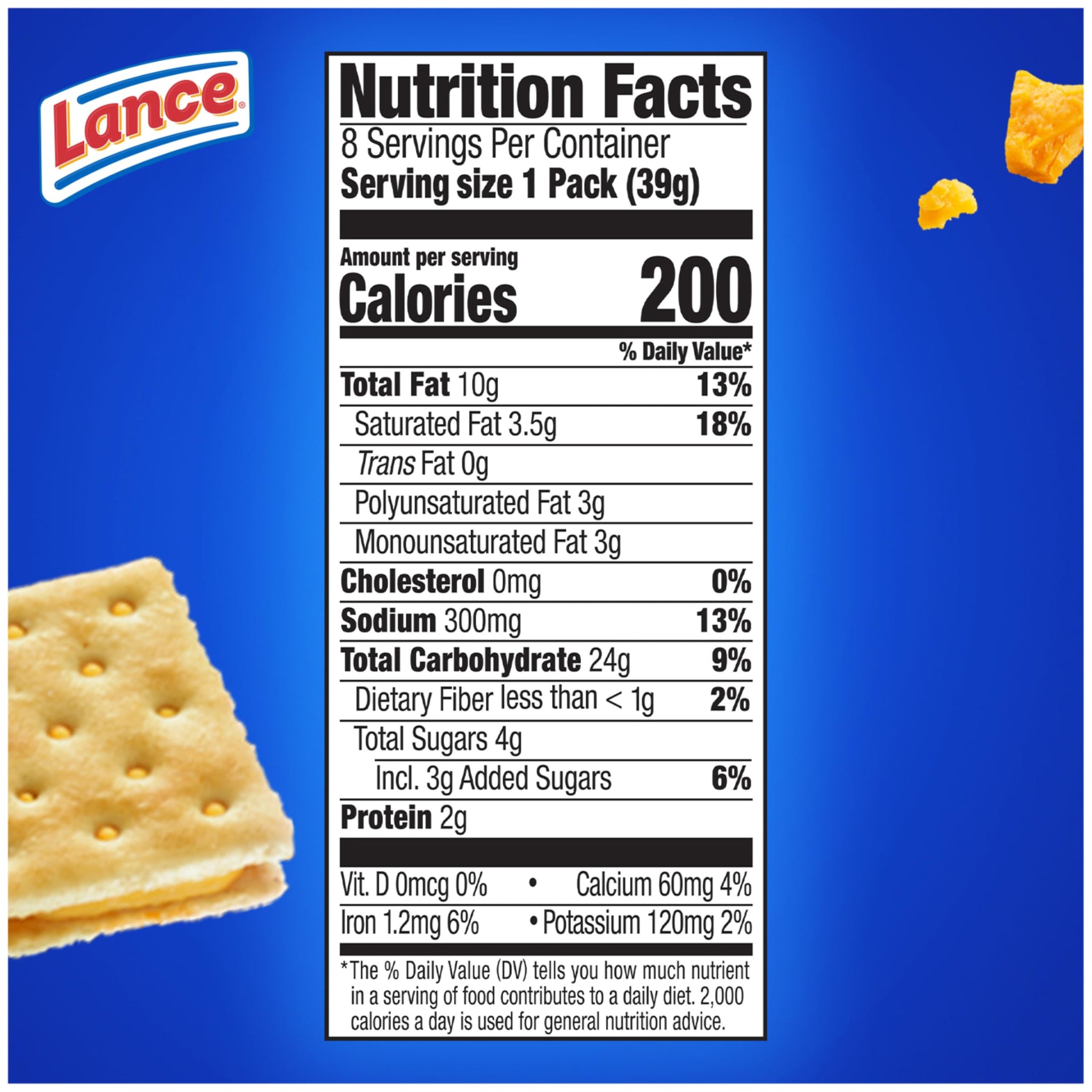 Lance Sandwich Crackers, Captain's Grilled Cheese Wafers, 8 Ct Box