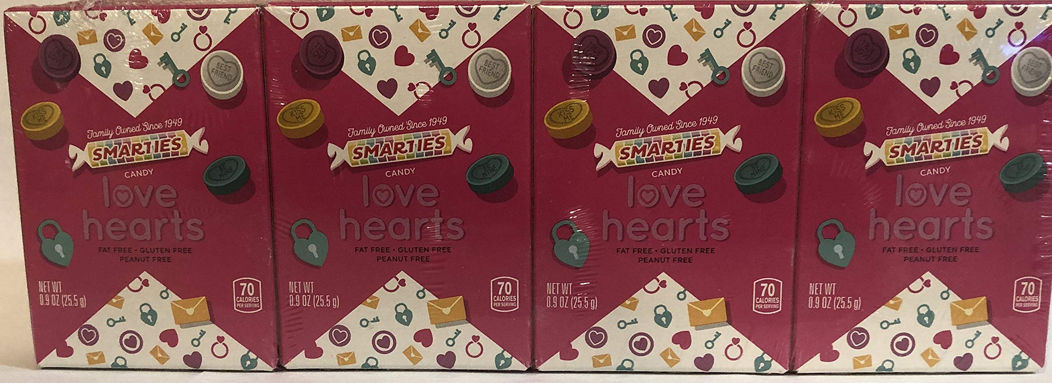 Smarties Candy Love Heart- (Fat Free, Gluten Free & Peanut Free)- 0.9 oz each