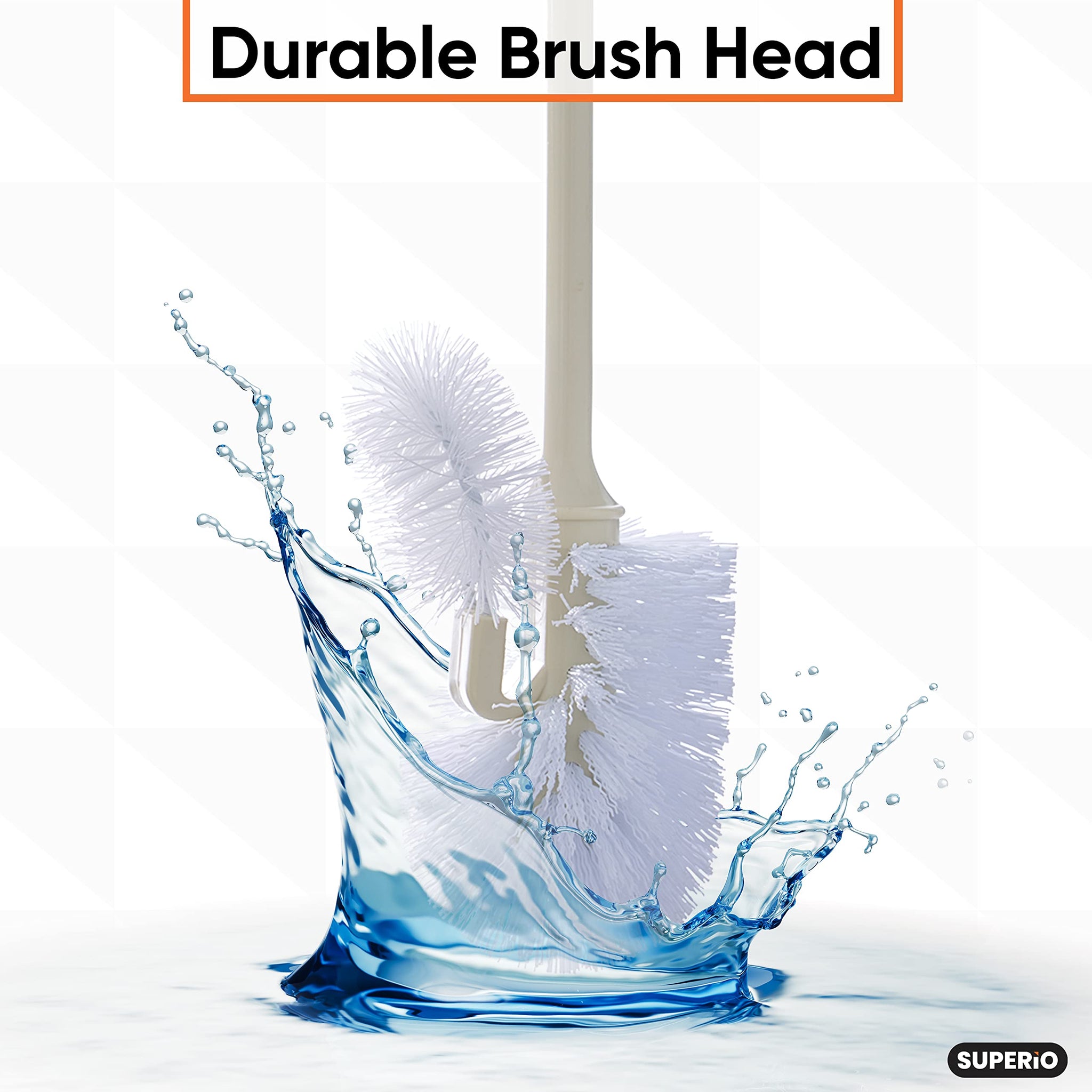 Superio Toilet Brush and Holder Toilet Scrubber Bowl Cleaner Brushes Wand, Toilets Brush with Holder Caddy, Bathroom Cleaning Brush, Bowl Brush Set