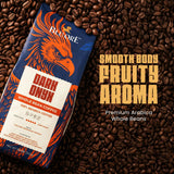 Blu Ore Dark Onyx Vietnamese Arabica Coffee Beans Single Origin Low Acidity Dark Roast with Smooth Body and Fruity Aroma