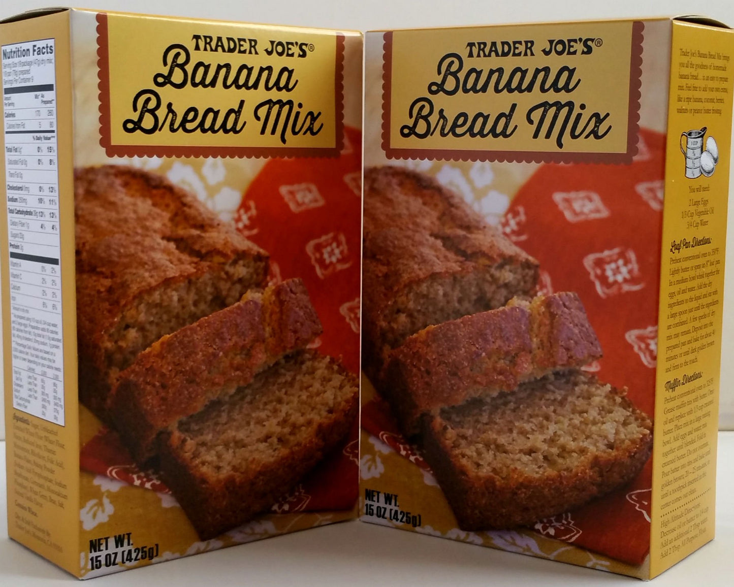 Trader Joe's - Banana Bread Mix - Net Wt. 15 Oz (425g) - 2 Boxes