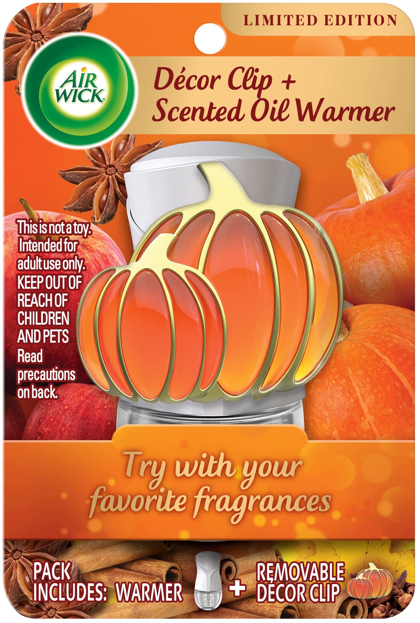 Air Wick Plug in Scented Oil Pumpkin Gadget, Fall Décor, Essential Oils, Air Freshener