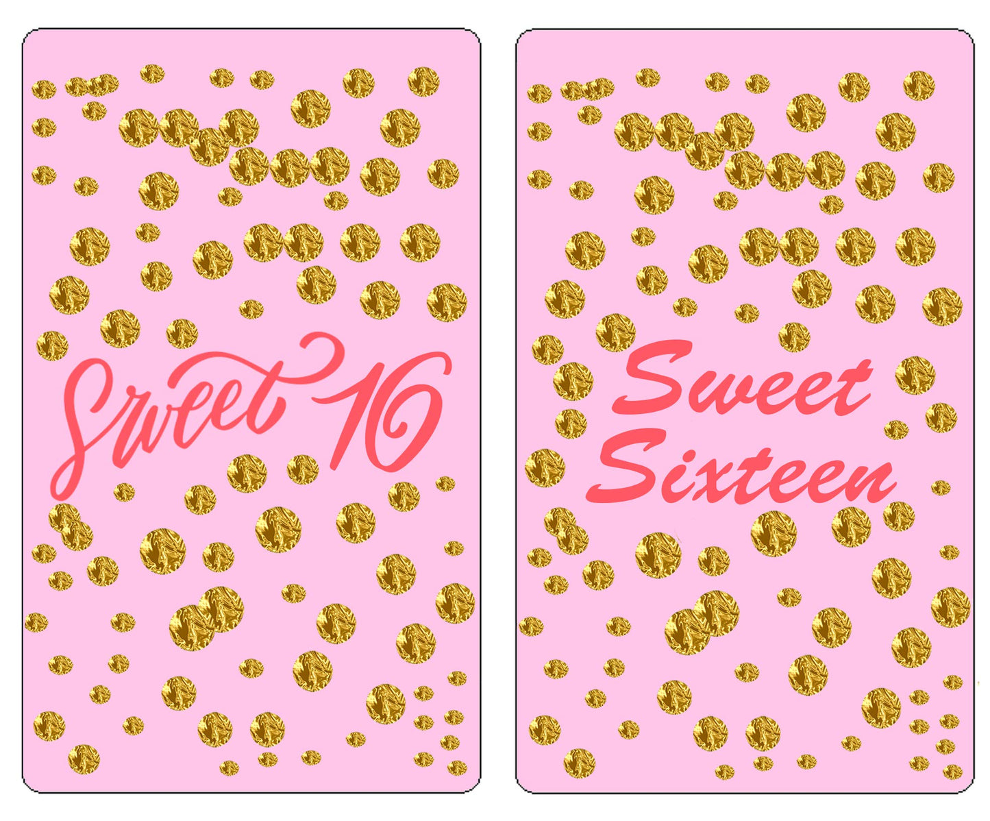 Pink 16th Birthday Miniatures Candy Bar Wrapper (Set of 60), Sweet 16 Mini Candy Bar Stickers, Sweet Sixteen Party Favors. Candy Not Included. Made in
