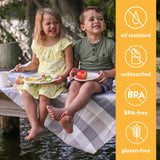 100% Compostable Disposable Paper Plates Bulk [10" 3-Comp 50 Pack], Bamboo Plates, Eco Friendly, Biodegradable, Sturdy Large Dinner Party Plates