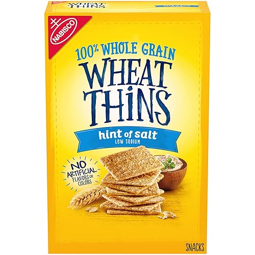 Wheat Thins Hint of Salt Low Sodium Snacks, Whole Grain Wheat Crackers, Snack Crackers, 8.5 oz
