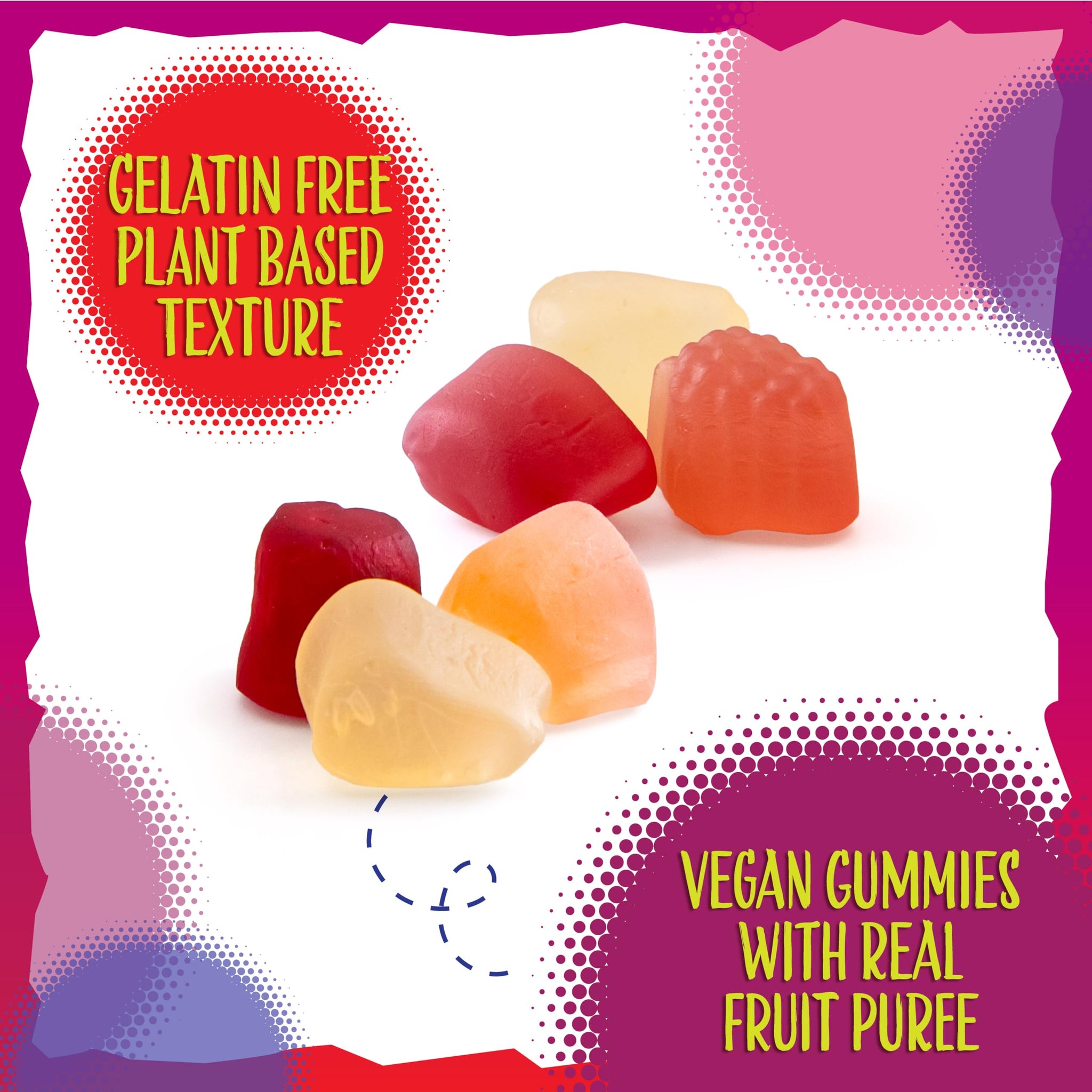Fruit Jelly Candy | 24 Packs | Dye Free Candy Individually Wrapped | Vegan Gummies with Real Fruit Puree | Assorted Flavors | Gelatin Free Plant Based