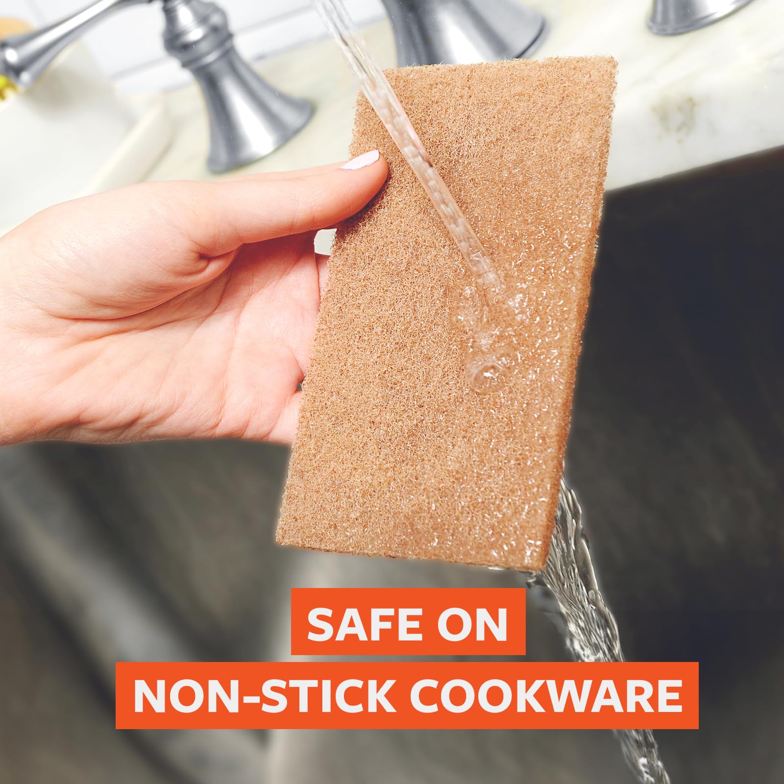 Full Circle Neat Nut - Walnut Scour Pads, Pack of 3 - Dual-Sided Non-Scratch Dish Scrubbers Made with Plant-Based & Recycled Materials, Durable