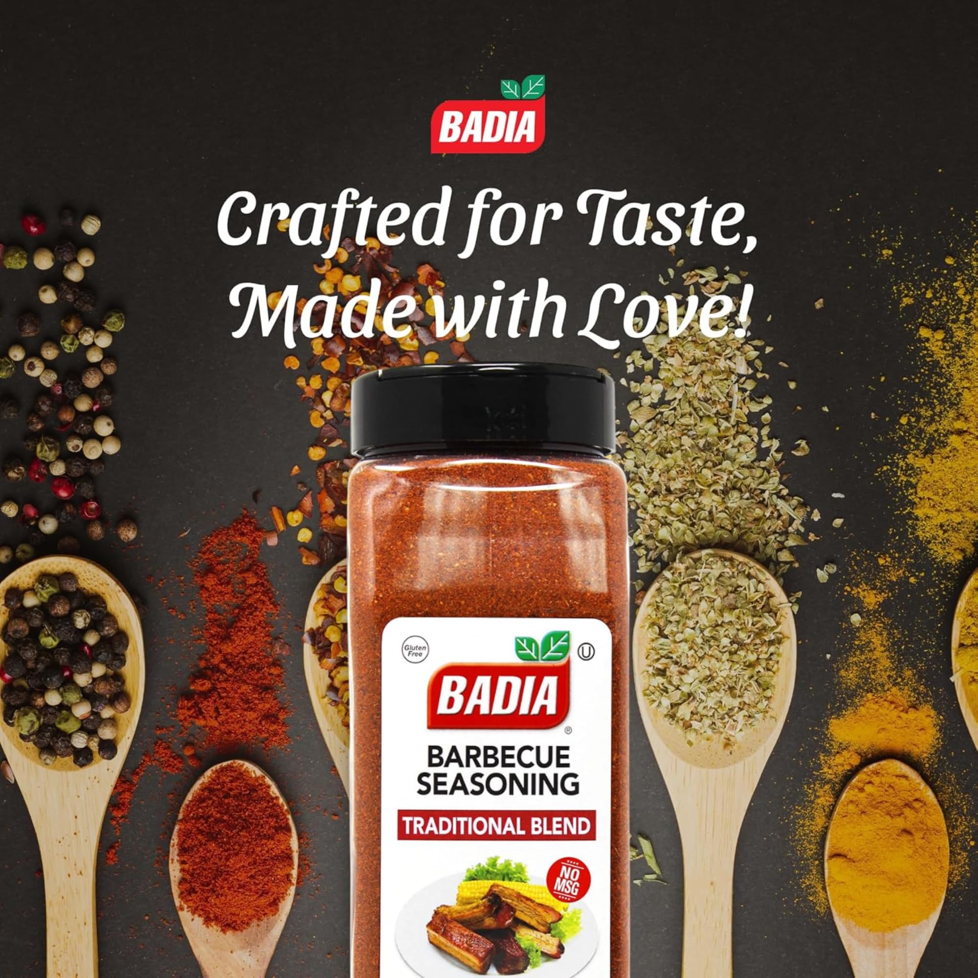Badia Barbecue Seasoning Traditional Blend, 16 oz - Perfect for Ribs, Chicken, Steaks, Burgers, and Marinades - Bold Flavor for Backyard BBQ