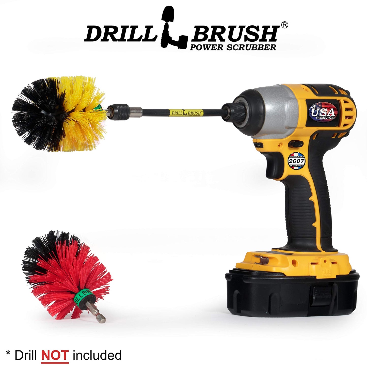 Mini Size Bathroom, Kitchen, and Garage Medium and Stiff Brushes with Extension