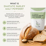 Scratch Diastatic Malt Powder for Baking - (2LB) Dried Barley Malt for Baking Bread - Bread Improver - Premium Baking Ingredients for Breads, Pizzas